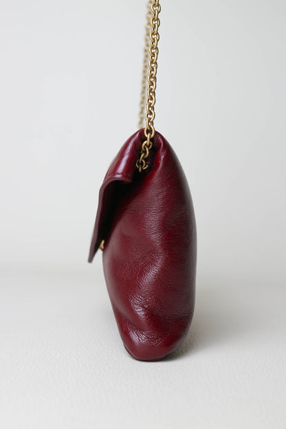 Saint Laurent Cassandre Mini Clutch Bag Burgundy