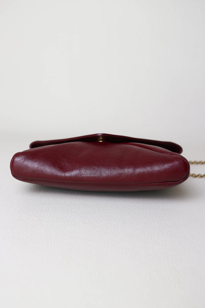 Saint Laurent Cassandre Mini Clutch Bag Burgundy
