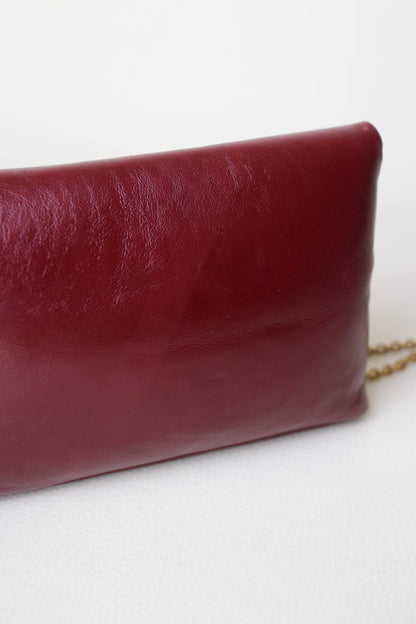 Saint Laurent Cassandre Mini Clutch Bag Burgundy