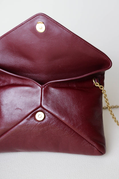 Saint Laurent Cassandre Mini Clutch Bag Burgundy