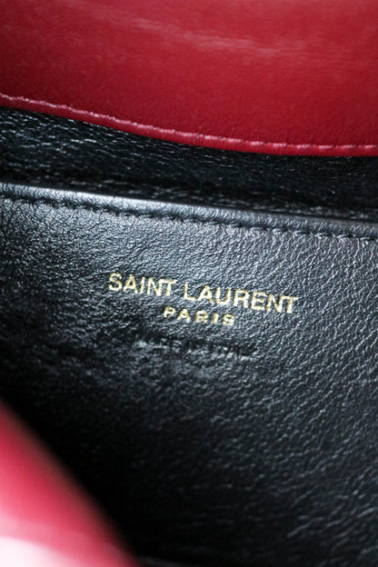 Saint Laurent Cassandre Mini Clutch Bag Burgundy
