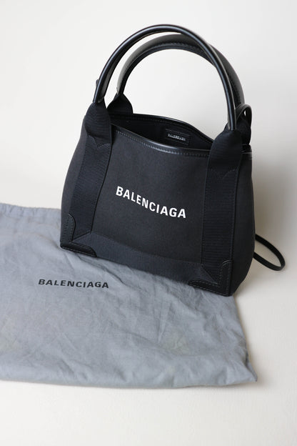 Balenciaga Logo Mini Cabas Tote Bag Black