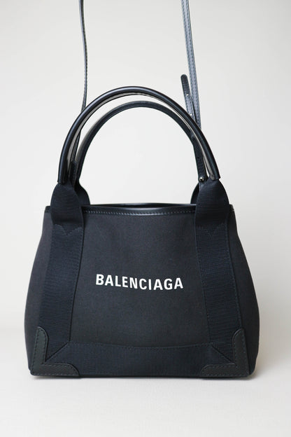 Balenciaga Logo Mini Cabas Tote Bag Black