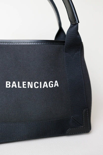 Balenciaga Logo Mini Cabas Tote Bag Black