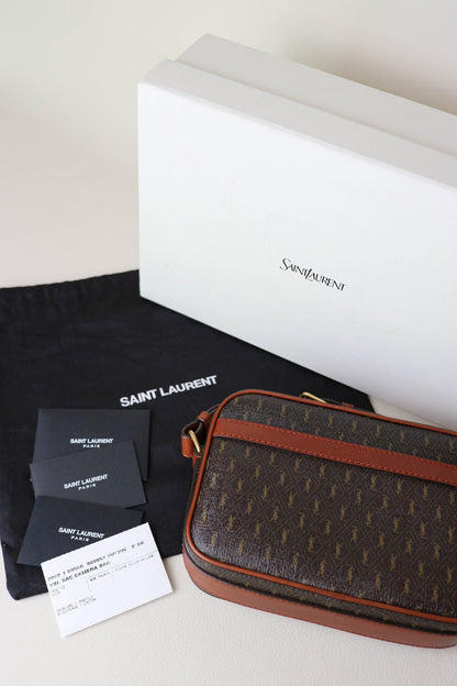 Saint Laurent Monogram Camera Crossbody Bag Brown