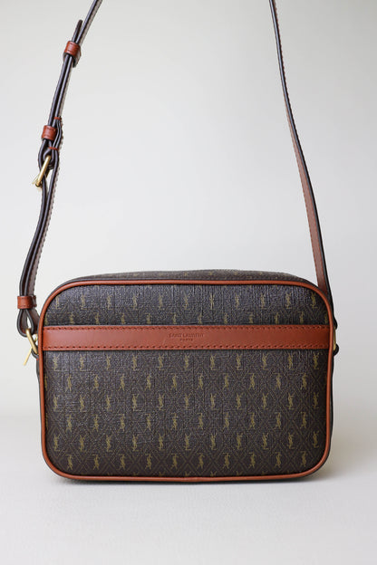 Saint Laurent Monogram Camera Crossbody Bag Brown