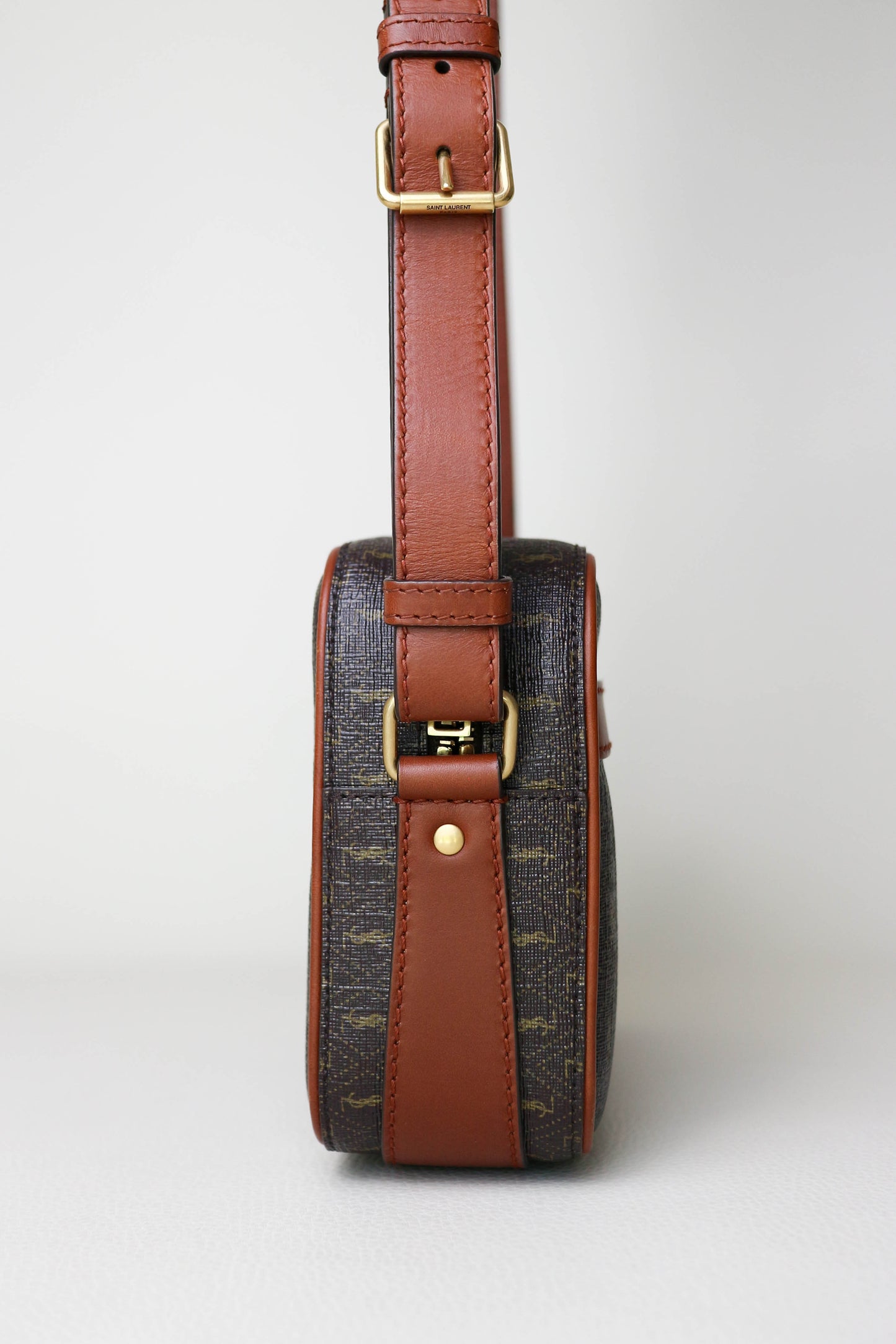 Saint Laurent Monogram Camera Crossbody Bag Brown