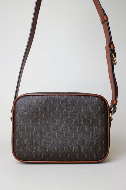 Saint Laurent Monogram Camera Crossbody Bag Brown
