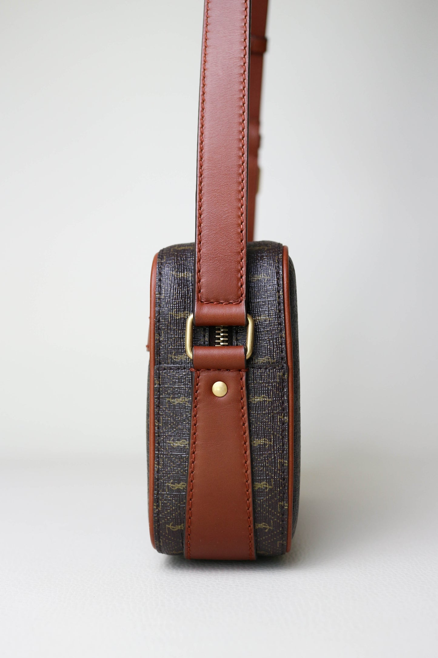 Saint Laurent Monogram Camera Crossbody Bag Brown