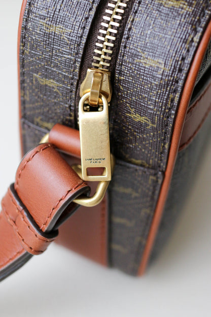 Saint Laurent Monogram Camera Crossbody Bag Brown