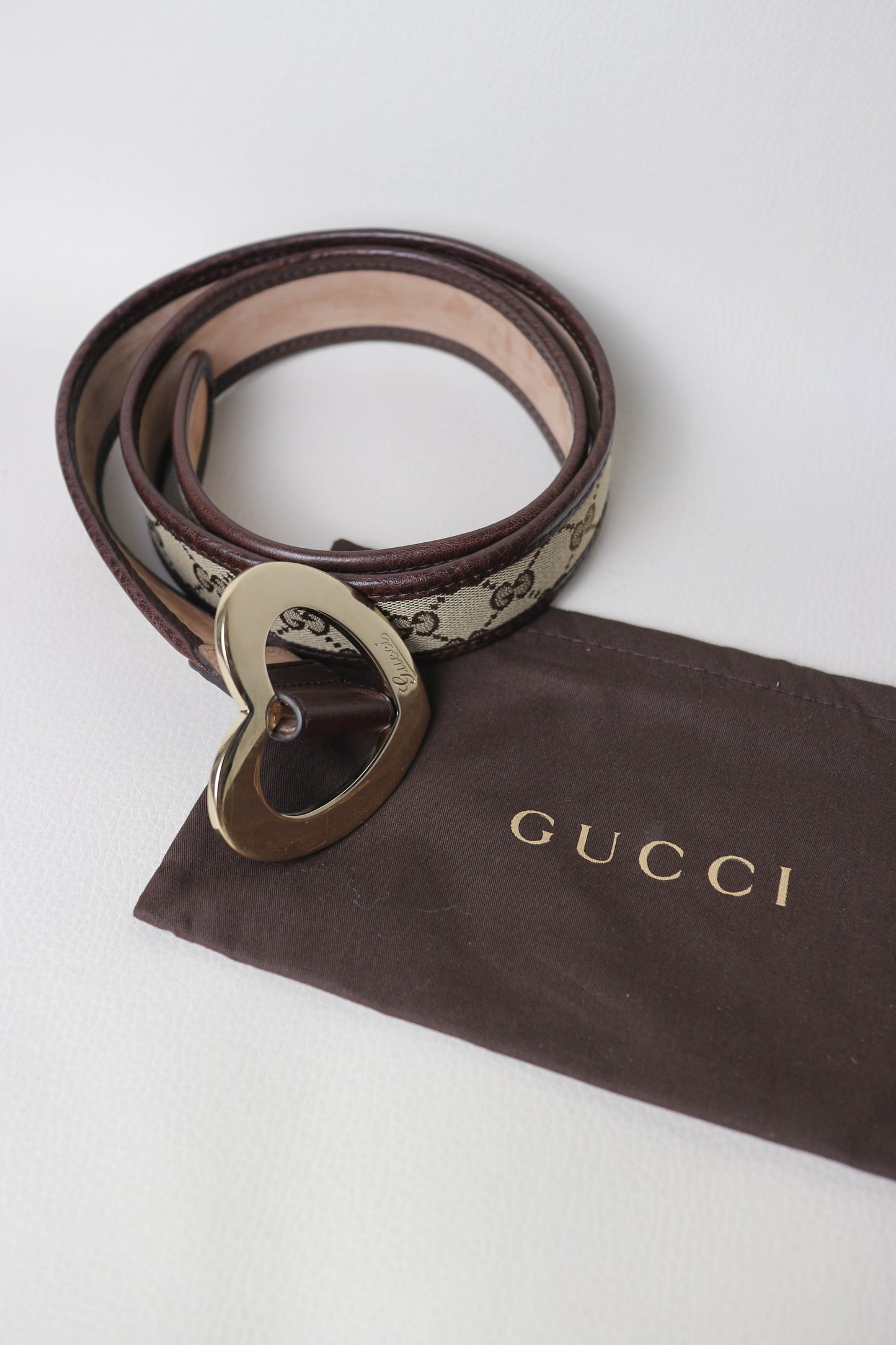 Gucci Vintage Monogram Heart Belt