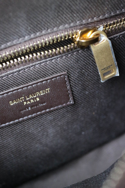 Saint Laurent Monogram Camera Crossbody Bag Brown