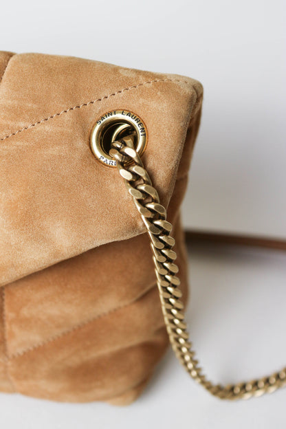 Saint Laurent Loulou Puffer Shoulder Bag Small Suede