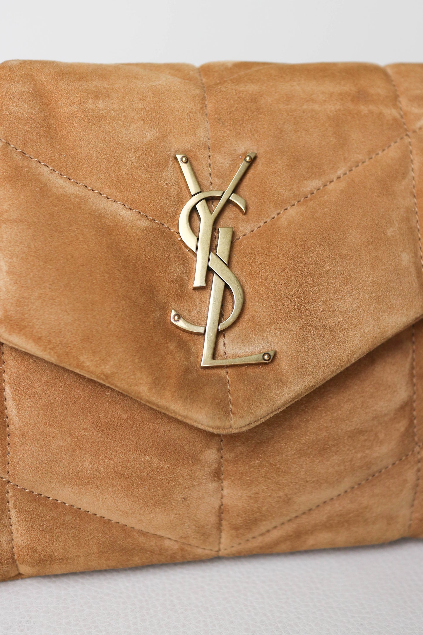 Saint Laurent Loulou Puffer Shoulder Bag Small Suede