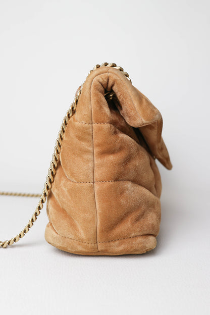 Saint Laurent Loulou Puffer Shoulder Bag Small Suede