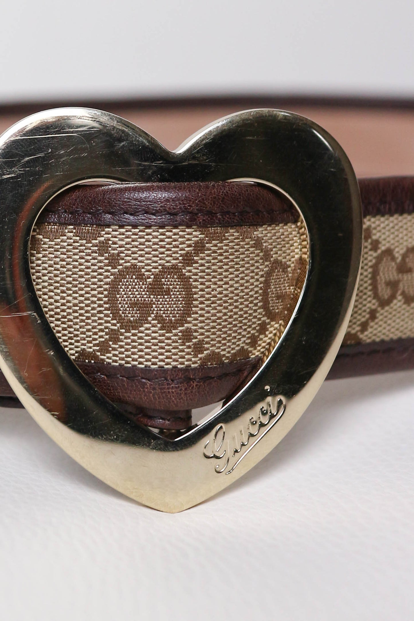 Gucci Vintage Monogram Heart Belt