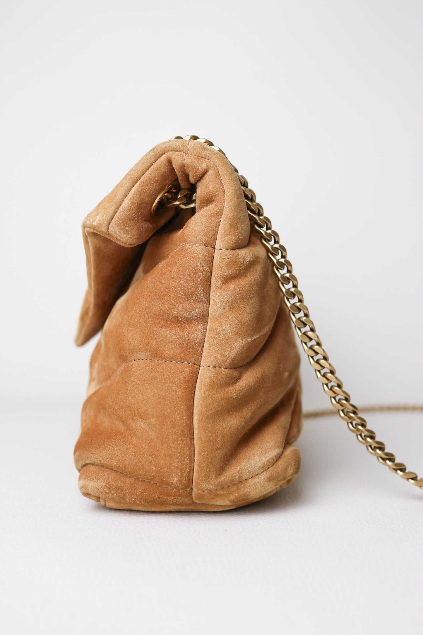 Saint Laurent Loulou Puffer Shoulder Bag Small Suede