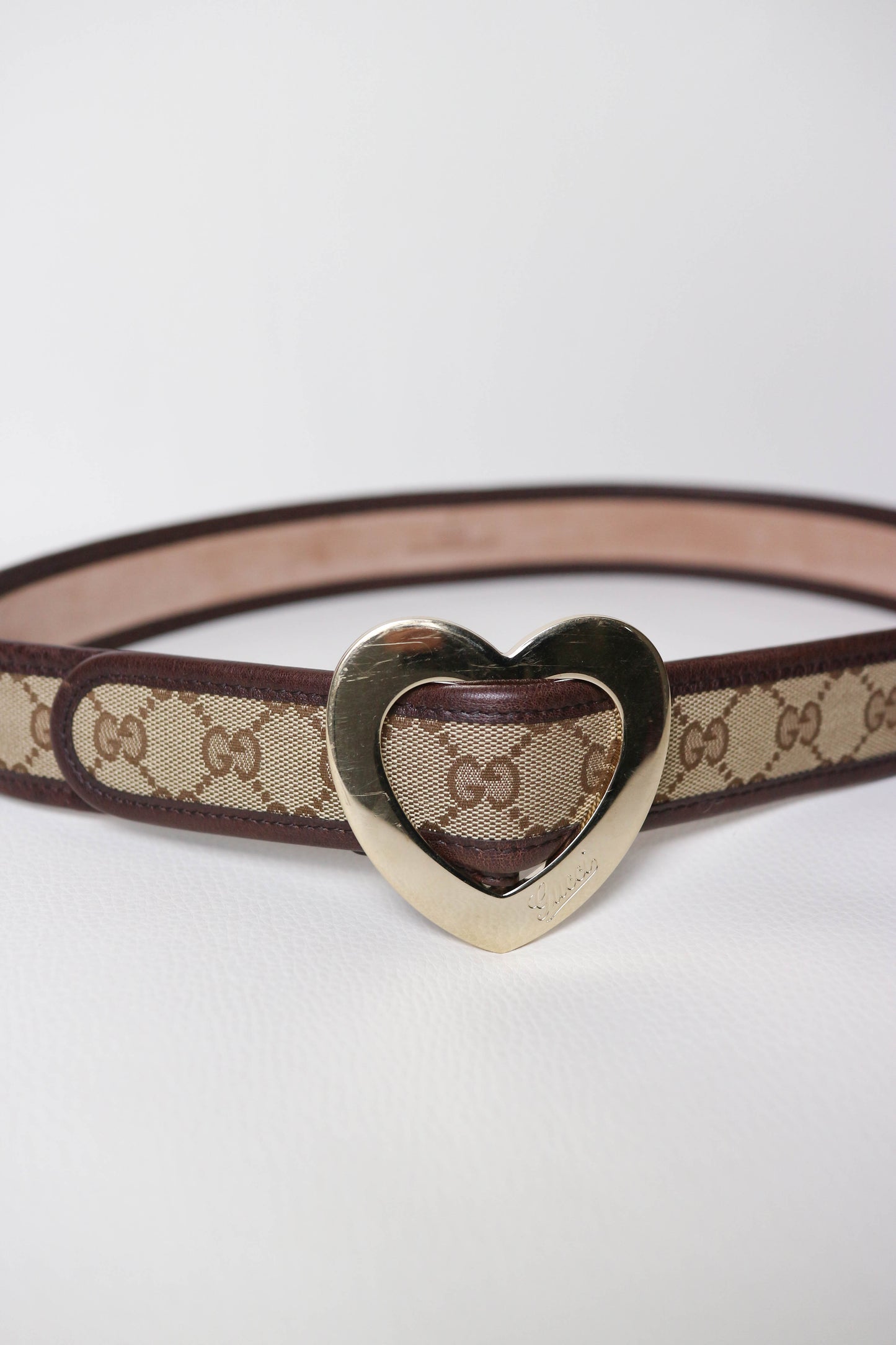 Gucci Vintage Monogram Heart Belt