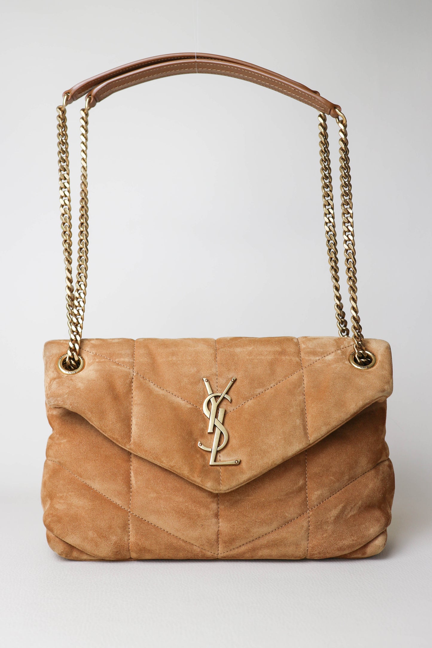 Saint Laurent Loulou Puffer Shoulder Bag Small Suede