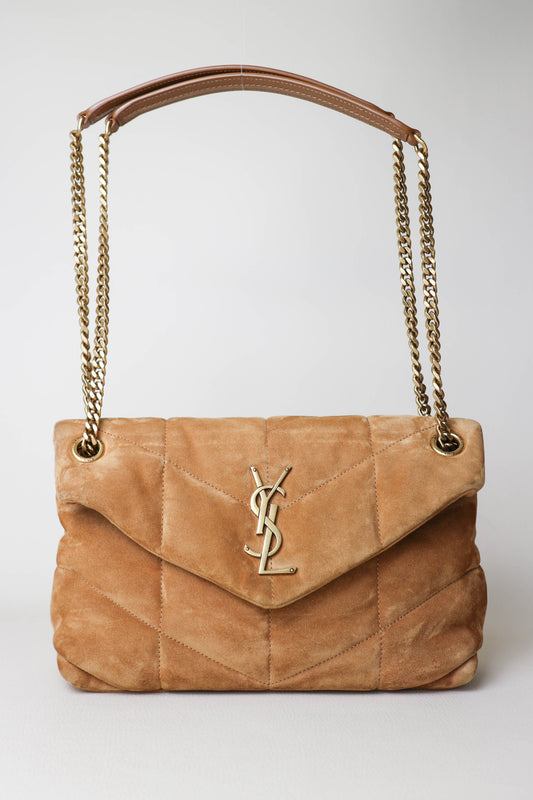 Saint Laurent Loulou Puffer Shoulder Bag Small Suede