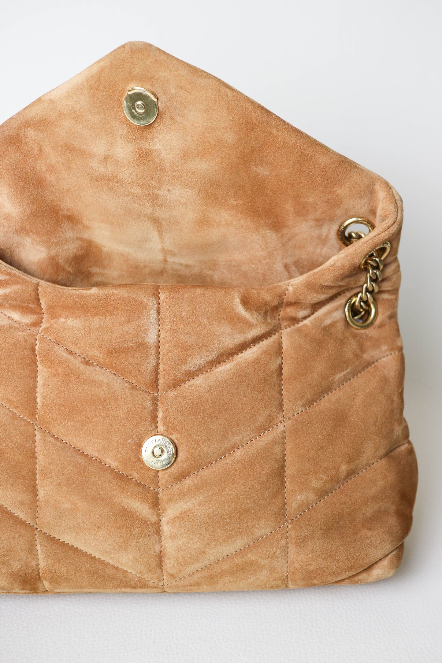 Saint Laurent Loulou Puffer Shoulder Bag Small Suede