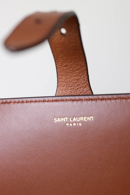 Saint Laurent Monogram Satchel Crossbody Bag Brown