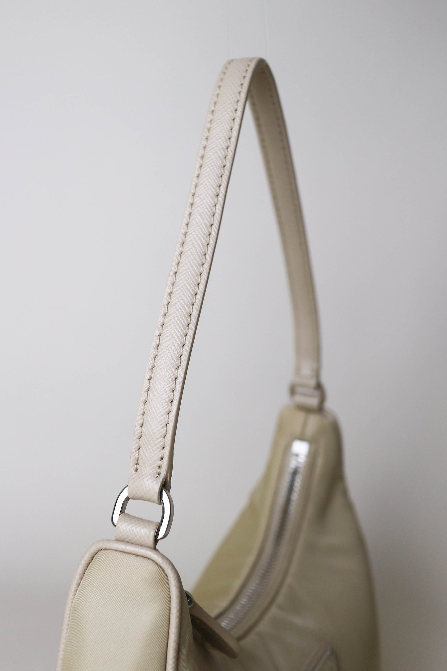 Prada Nylon Re-edition 2005 Handbag Beige