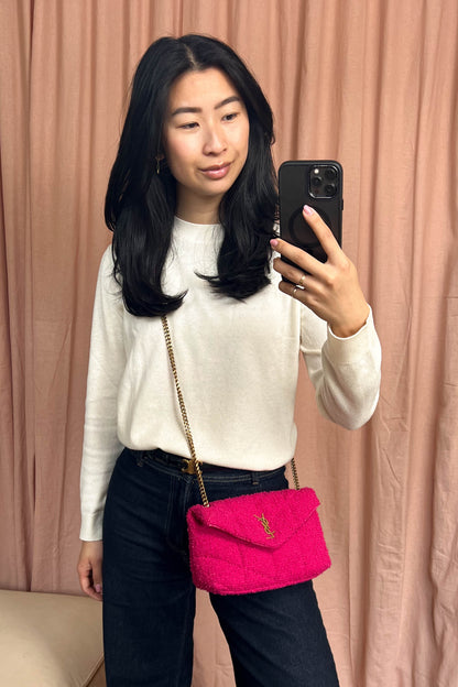 Saint Laurent Loulou Puffer Boucle Bag Pink