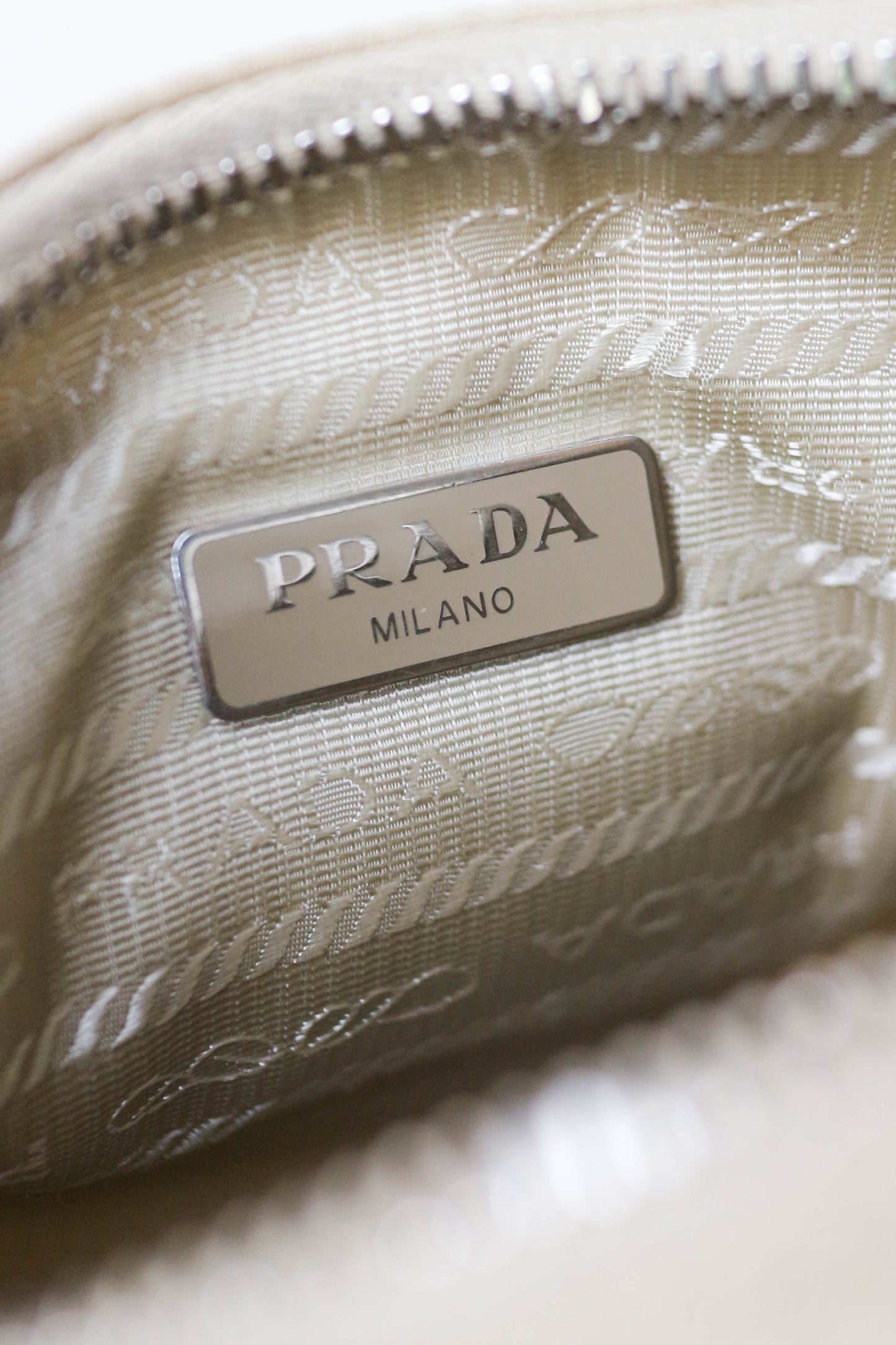 Prada Nylon Re-edition 2005 Handbag Beige