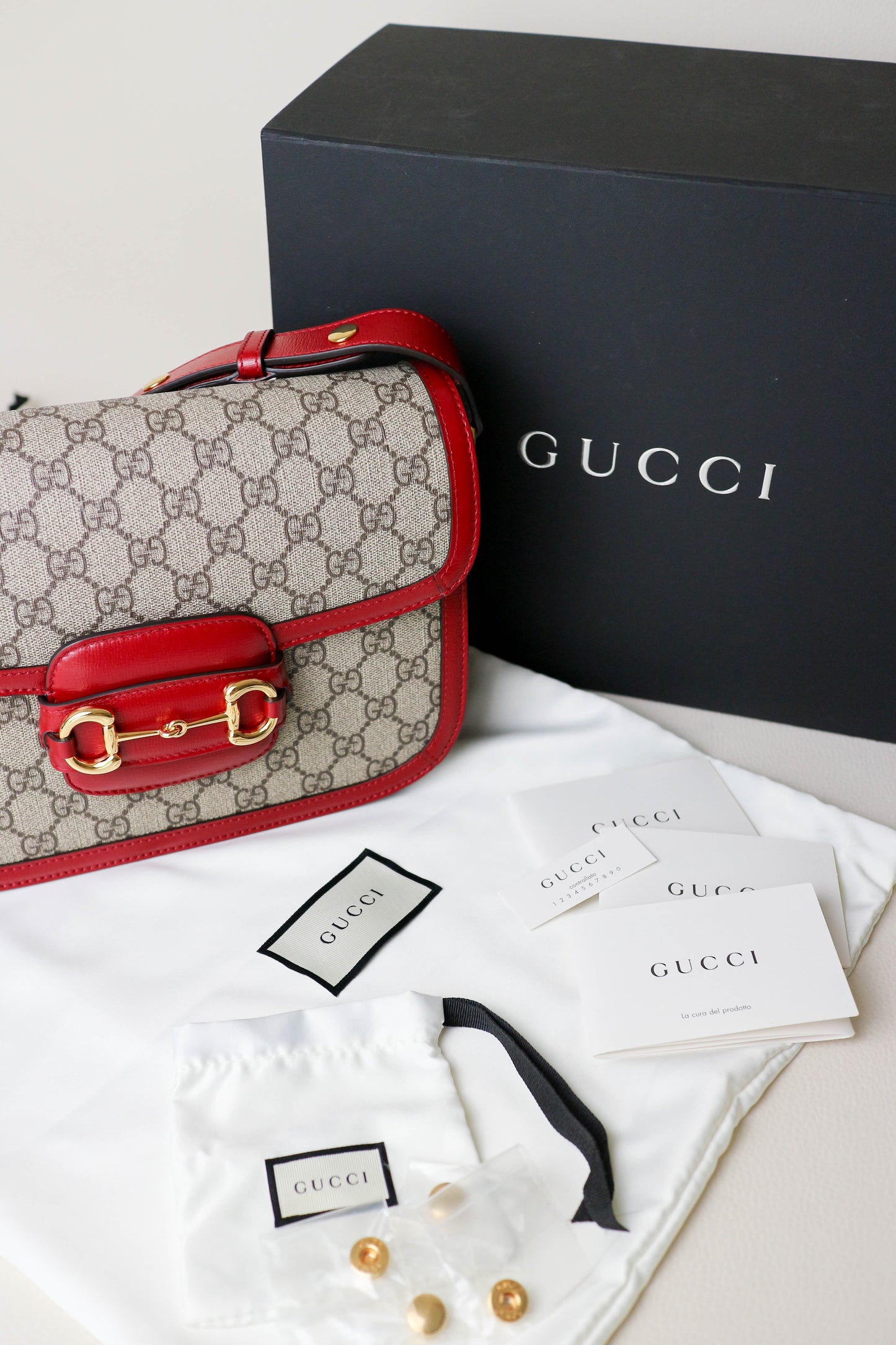 Gucci Horsebit 1955 Shoulder Bag Medium Red