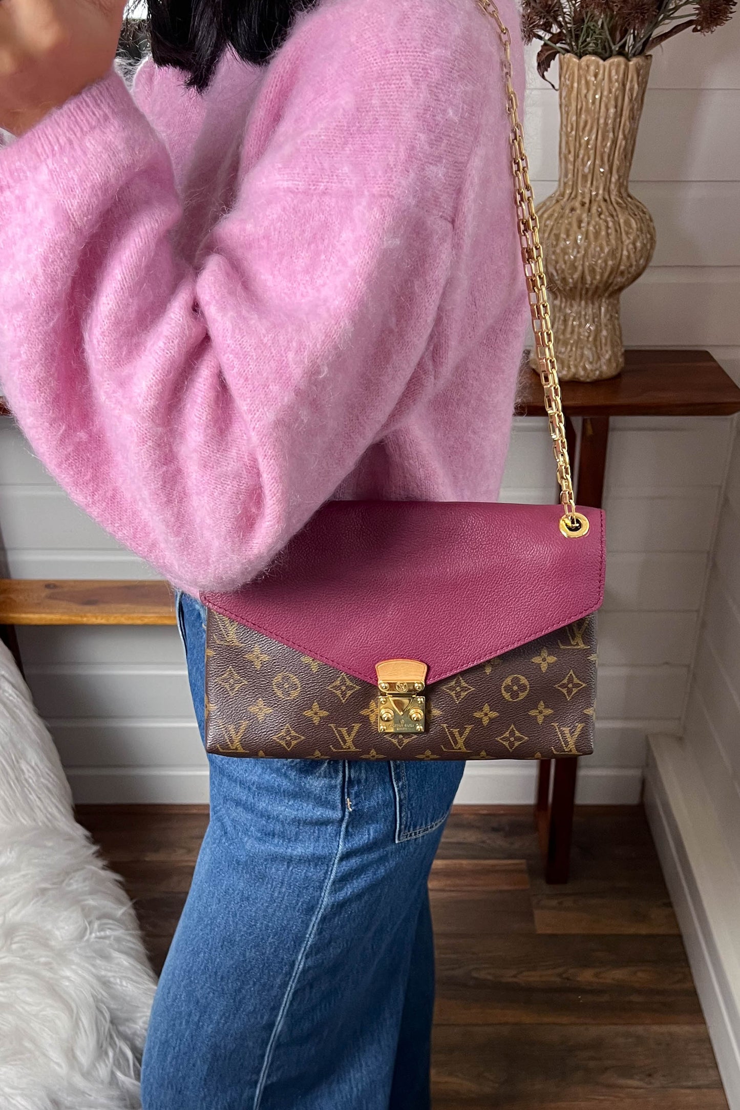 Louis Vuitton Pallas Burgundy Monogram Shoulder Bag