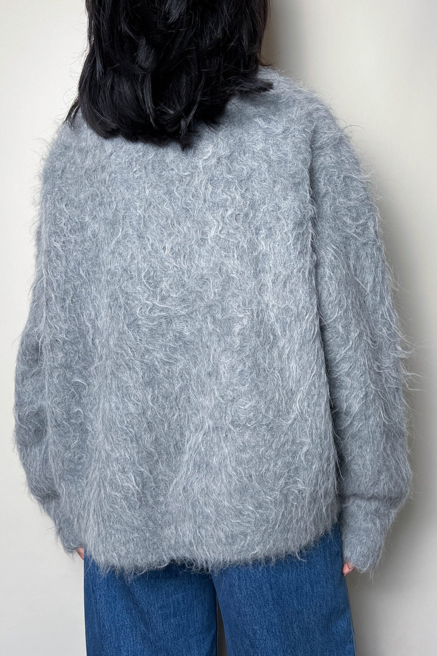 TOTEME Boxy Alpaca Knit Cardigan Grey