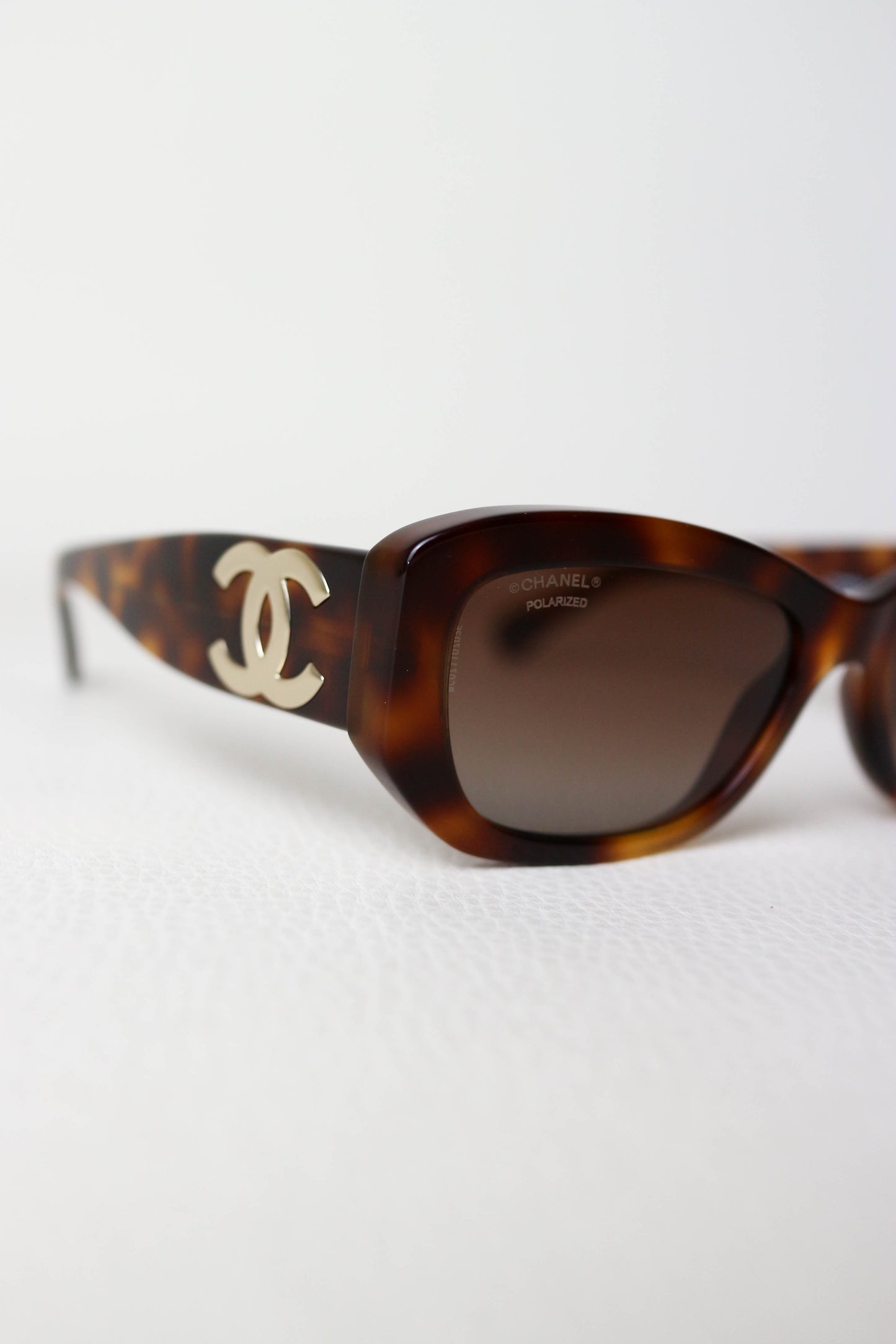 CHANEL CC Logo Sunglasses Tortoise