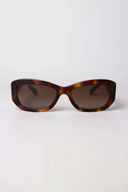 CHANEL CC Logo Sunglasses Tortoise