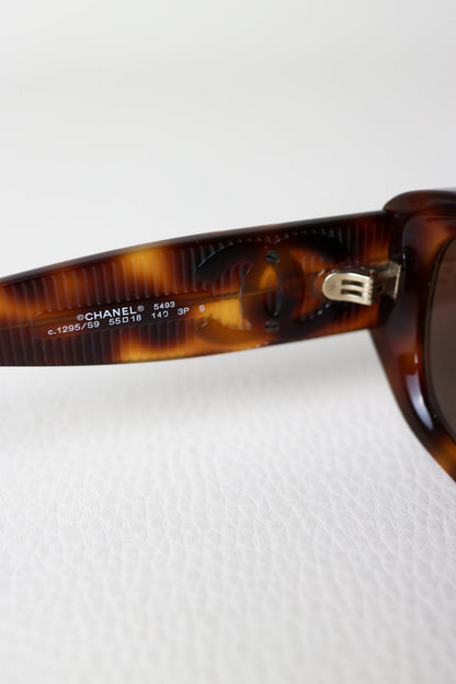 CHANEL CC Logo Sunglasses Tortoise