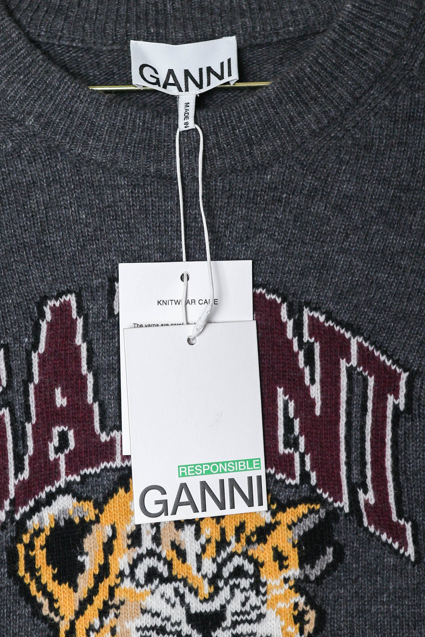 GANNI Knit Logo Tiger Jumper