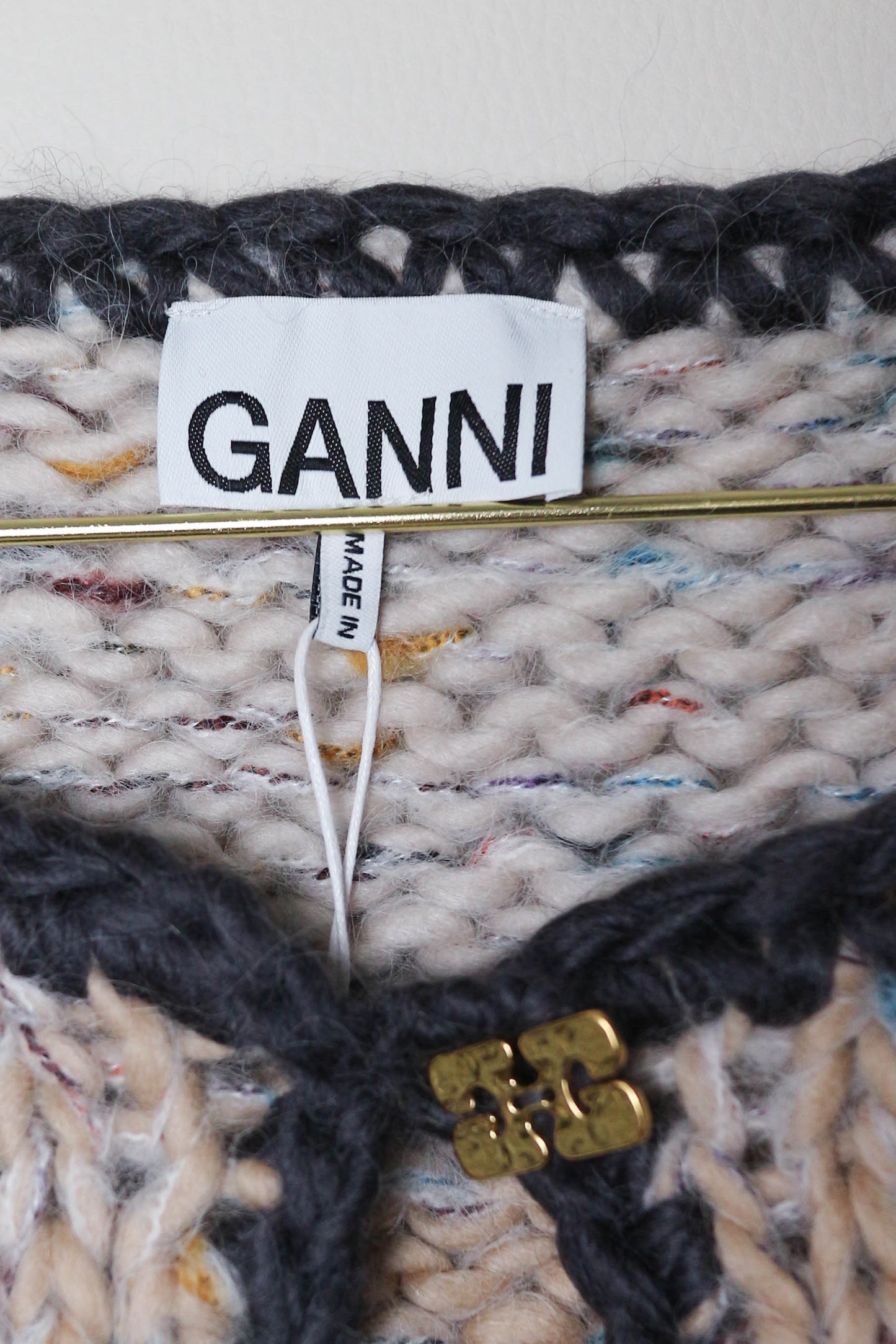 GANNI Wool Logo Cardigan