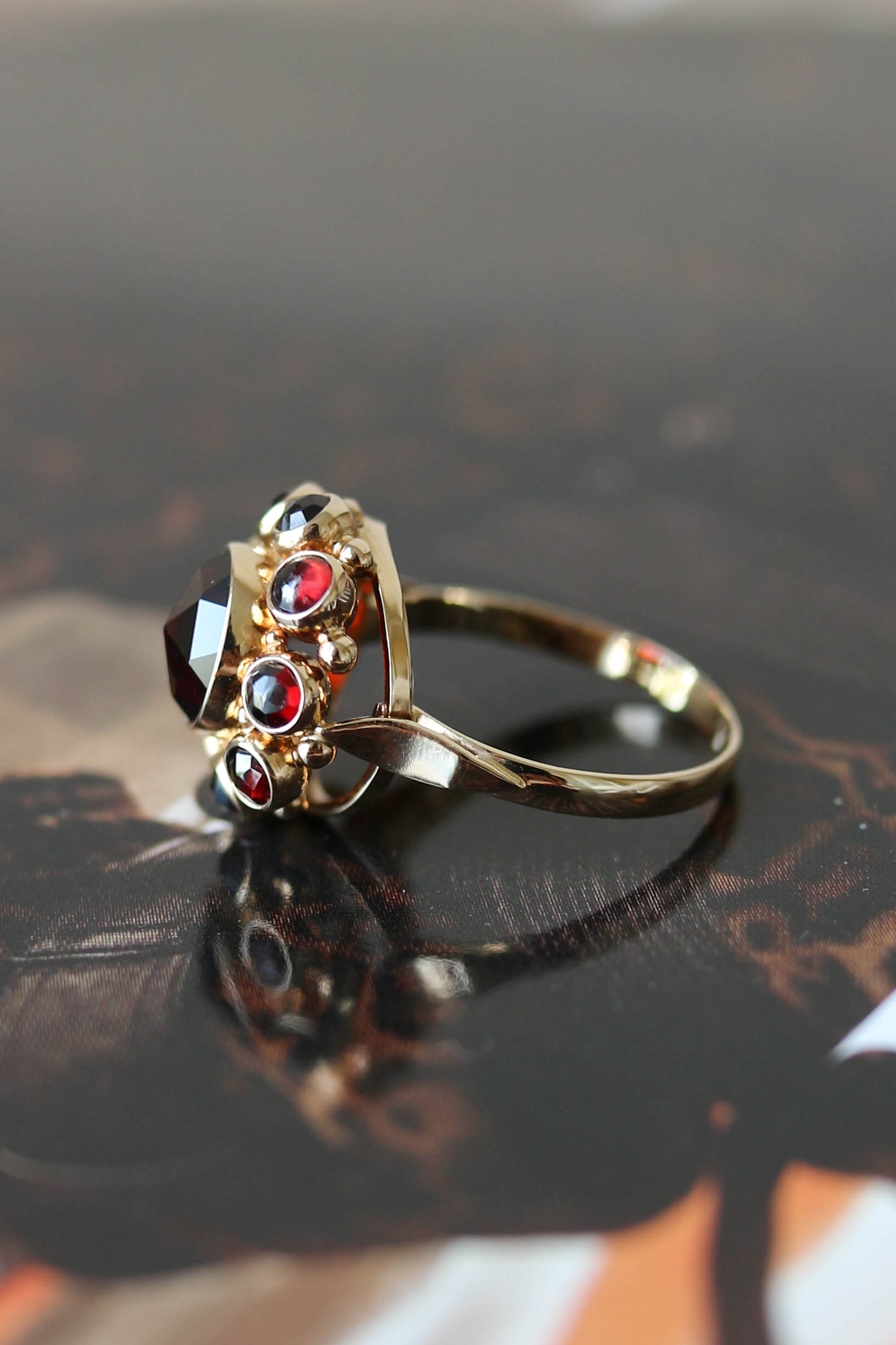 Vintage Round Garnet Ring