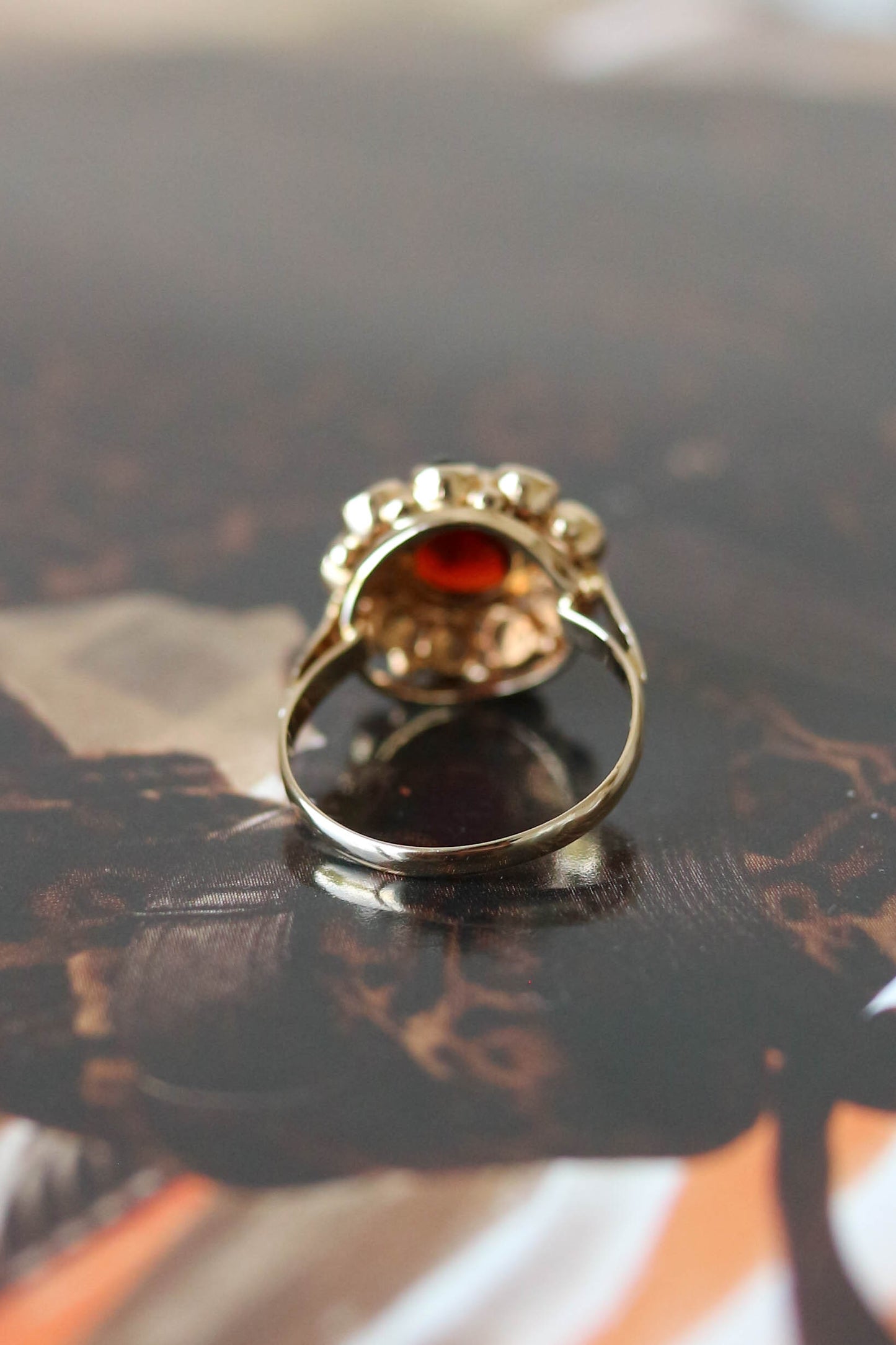 Vintage Round Garnet Ring