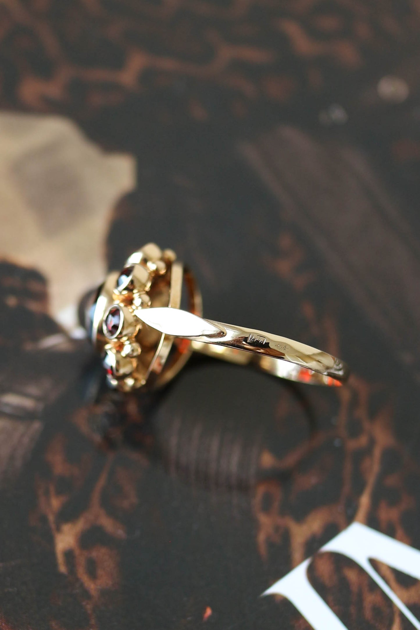 Vintage Round Garnet Ring