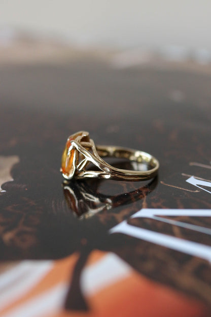Vintage Citrine Oval Twig Ring