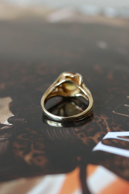 Vintage Citrine Oval Twig Ring