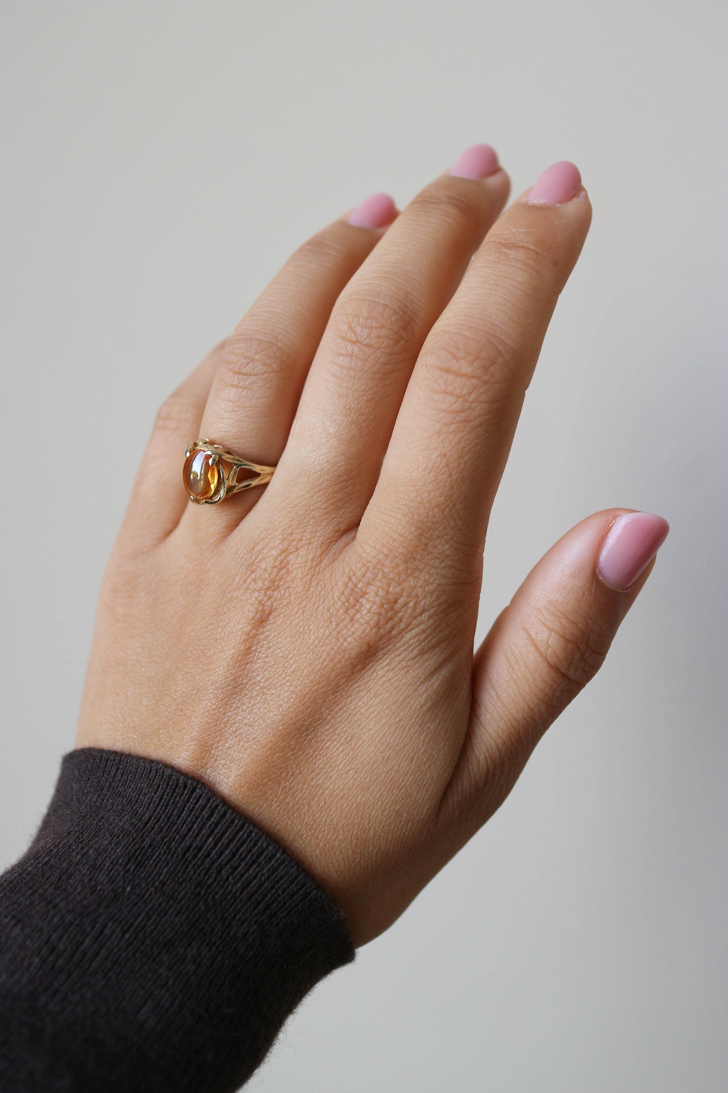 Vintage Citrine Oval Twig Ring