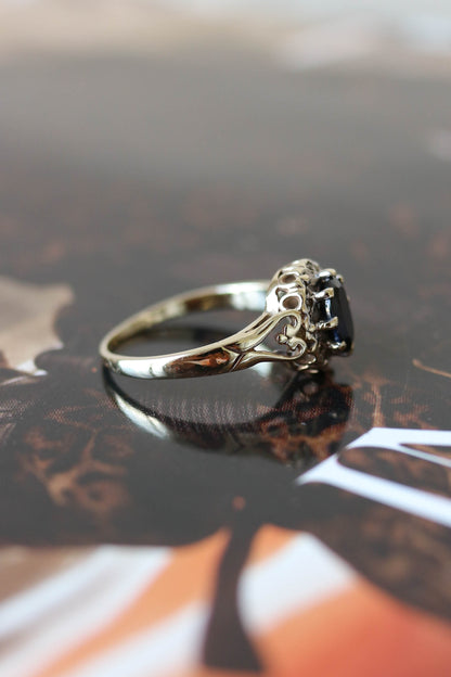 Vintage Sapphire and Diamond Cluster Ring
