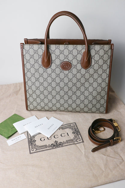 Gucci GG Supreme Monogram Canvas Tote Bag