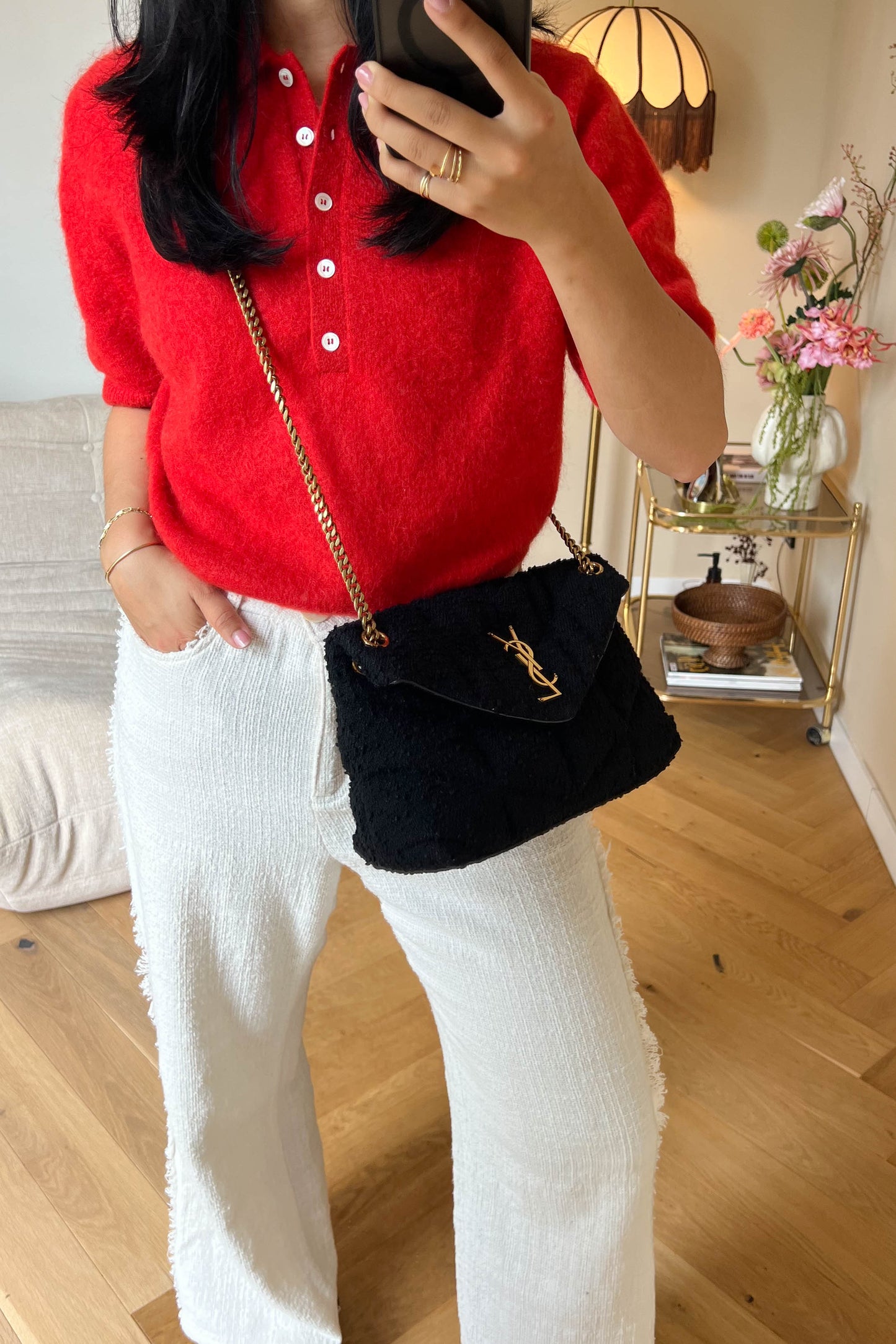 Saint Laurent Loulou Puffer Boucle Small Bag Black