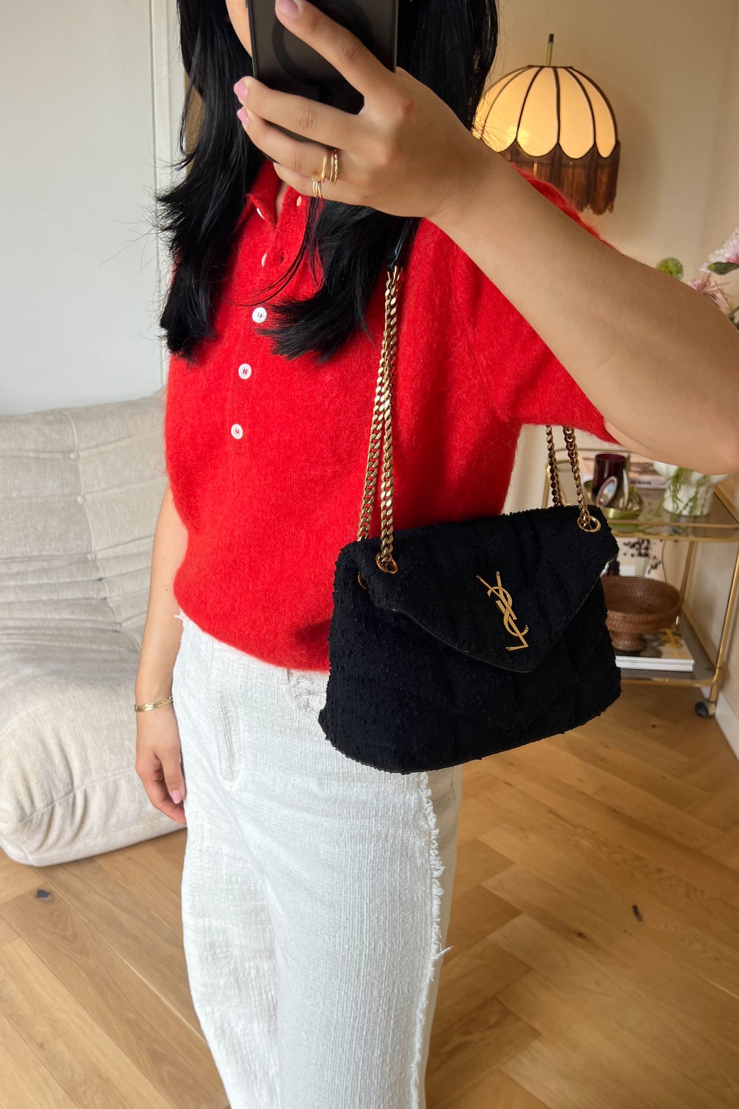 Saint Laurent Loulou Puffer Boucle Small Bag Black