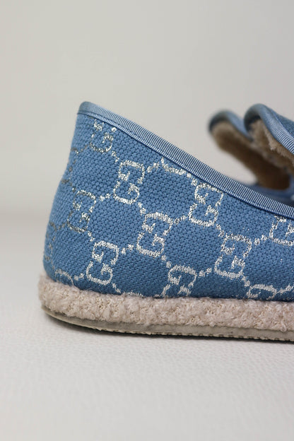 Gucci GG Horsebit Shearling Loafers Blue