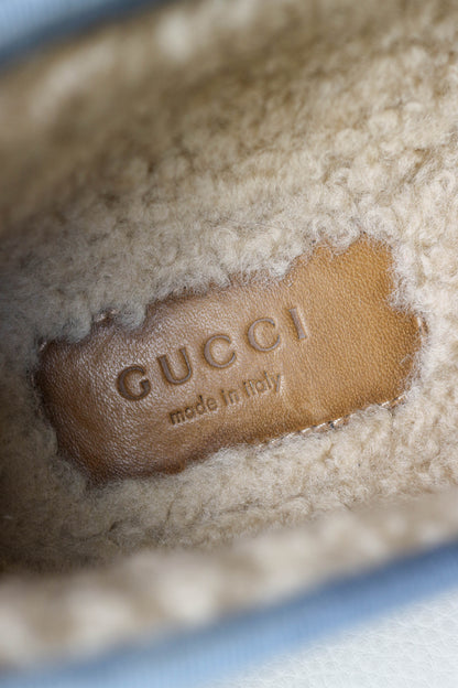 Gucci GG Horsebit Shearling Loafers Blue