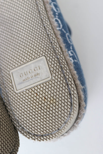 Gucci GG Horsebit Shearling Loafers Blue